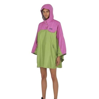 Patagonia Torrentshell Rain Poncho Purple Green Hooded Waterproof