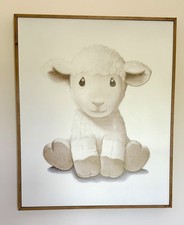 Little Lamb Image With Wooden Frame
