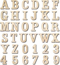 306 Pieces 1-1/4 Inch 1.25" Small Unfinished Wooden Letters and Wooden Numbers