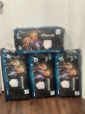 4 Pack Attends Premier Adult Underwear XL Heavy Absorbency Overnight 56 Ct