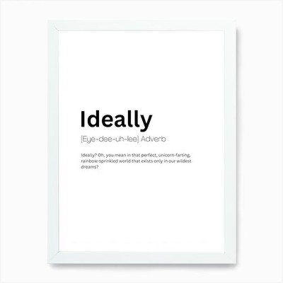 Ideally Definition Meaning Art Prin Framed Wall Art Poster Canvas Print Picture