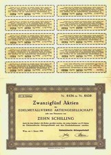 Edelmetallwerke AG 1928 Wiedeń 250 szylingów drukarnia książek Albert Ketterl Kupony