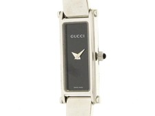 GUCCI Bangle Quartz Stainless Steel 11mm Black Dial Women's Wristwatch #DW2445