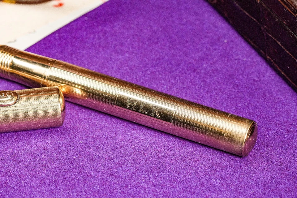 Elegante Art Deco Antiguo 14k Plumín Lleno de Oro Pluma Estilográfica Escritorio Accesorio de Escritura Foto 4 de 4