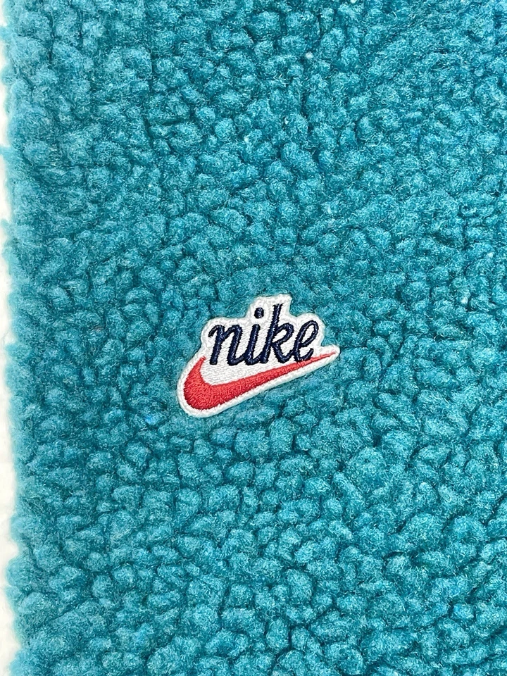 Jaqueta com capuz Nike Deep Pile Sherpa lã masculina M Heritage Y2k 3/4 zíper - Imagem 3 de 4