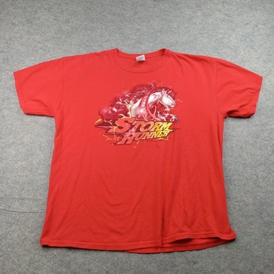 Storm Runner Shirt Mens XL Roller Coaster Horse Graphic Heavy Tee Preshrunk