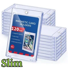 120 pack Magnetic Trading Sports Card Holders 35pt One-Touch UV Protection