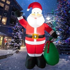 6FT Christmas Inflatable Santa Outdoor Decoration, Christmas Blow Up Lighted ...