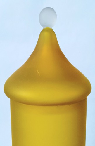 Empoli, Tall Vintage Italian Satinato Glass Jar & Cover - Bild 3 von 13