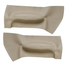 2PCS Door Panel Armrest Cover Insert Cards Beige Microfiber Leather Synthetic