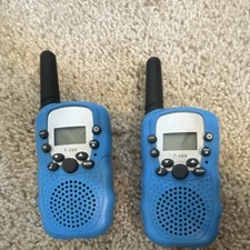 T-388 Blue Portable Handheld Walkie Talkies Pair, Working Tested