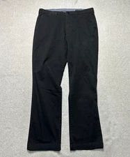 Daniel Cremieux Pants Mens 36 X 32 Black Madison Straight Leg Chino Flat Front