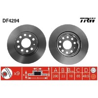 2X Bremsscheibe Vorne FüR Seat Toledo 5P 1.4 1.6 1.9 2.0 04 Bis 09 TRW AXX BMJ