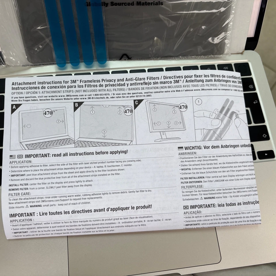 PFNDE006 3M Privacy Filter for dell latitude 7480 with comply attach-new  - Image 3 of 3