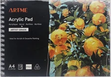 ARTME A4 Acrylic Pad Landscape x 12 Sheets/ 400gsm Extra Heavyweight/Cold