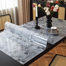 Floral Table Protector 36" x 60", 1.5mm Thick Vinyl Desk Mat
