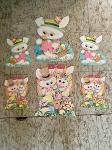 Lot Vintage Eureka Easter Die Cut Cutout Decorations