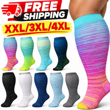 Plus Size Compression Socks 20-30 mmhg for Men and Women Wide Calf 2XL-4X-Large