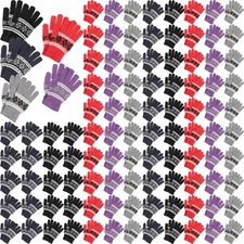 100 Pairs Winter Gloves Bulk Unisex Winter Knitted Warm Gloves for Men Women ...