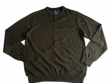 Herren Strick Pullover Rover&Lakes L Gr 52 khaki grün 100% Baumwolle