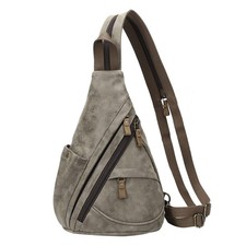 PU Leather Sling Bag Small Crossbody Backpack Casual Daypack Rucksack Unisex