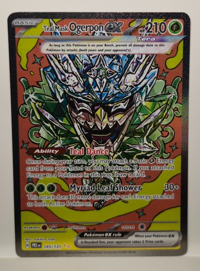 Teal Mask Ogerpon ex - 145/131 - Pokemon Prismatic Evolutions Special Rare NM