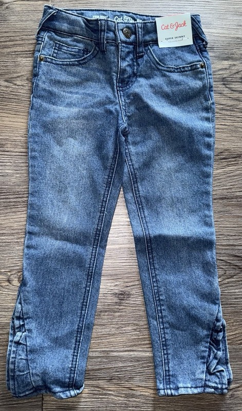 Cat & Jack Girls Super Skinny Denim Blue NEW Jeans Pants adjust waist Size 4