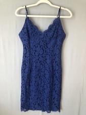 Lulus Flirting w/ Desire Navy Blue Floral Eyelet Lace Bodycon Formal Dress sz M 