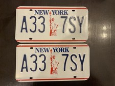 New York Liberty Era Passenger  19886-2000 Vehicle License Plate Pair Set of 2