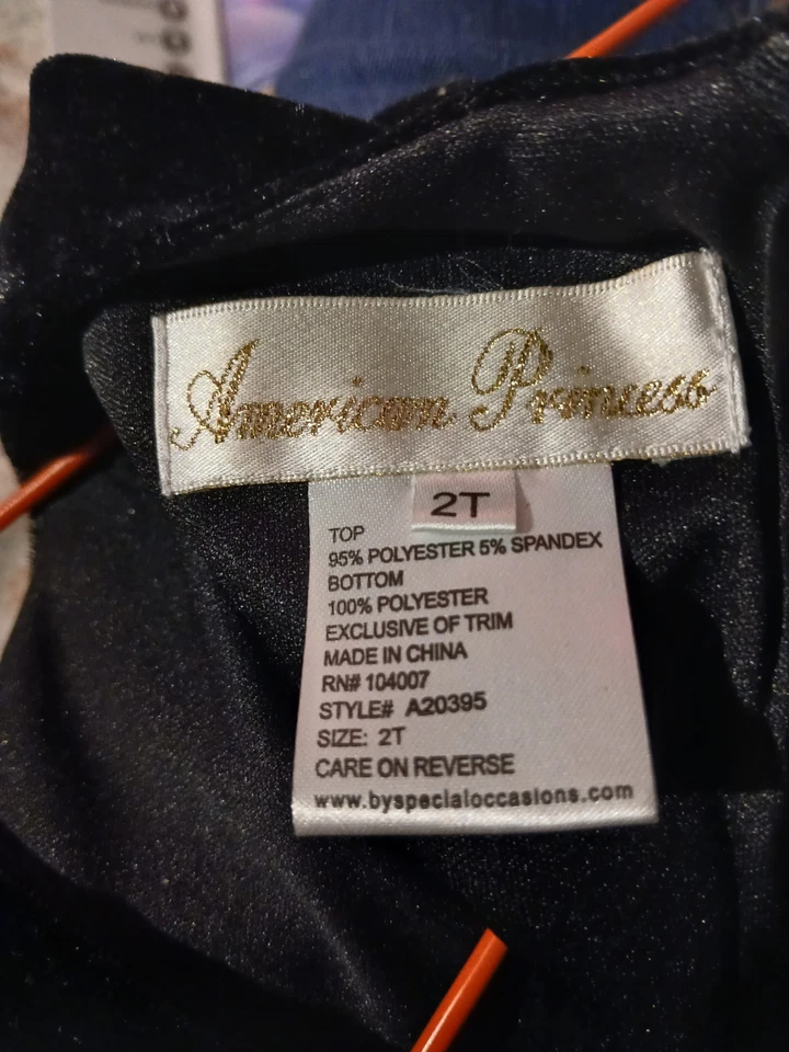 American Princess Toddler Size 2t Formal Dress. Purple/black - Image 4 of 4