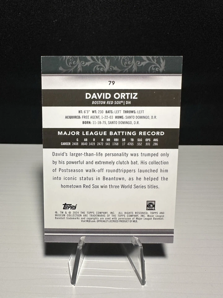 2024 Museum David Ortiz Gold #003/199 Red Sox - Image 3 of 3