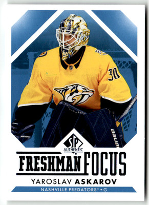 2023-24 Upper Deck SP NHL No. FF-23 Yaroslav Askarov Freshman Focus Blue