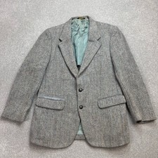 Harris Tweed Jacket Adult 40R Grey Country Hunting Outdoor Weave Blazer Men
