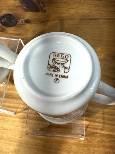 2 REGO White Porcelain Coffee Mugs 6 oz Restaurant Diner Cups China ~ Read Info - Picture 20 of 24