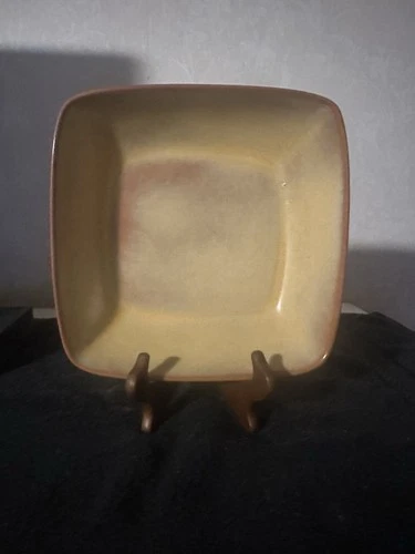 VTG Frankoma Plainsman Square Serving Bowl 8.5 x 8.5. Brown Pottery