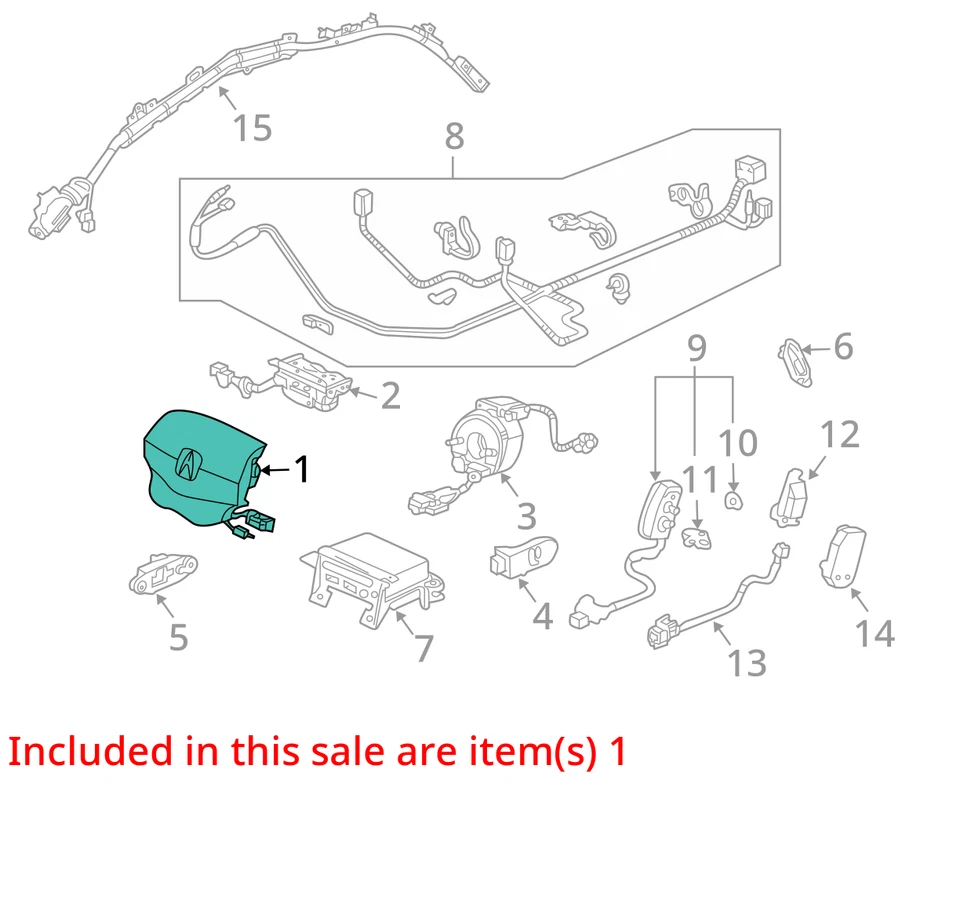 Airbag volante conductor Acura TL LH 2008 fabricante de equipos originales Foto 4 de 4