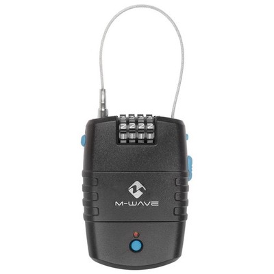 Alarm-Kabelschloss Fahrradschloss Helmschloss Zahlencode 90 dB Schwarz M-WAVE