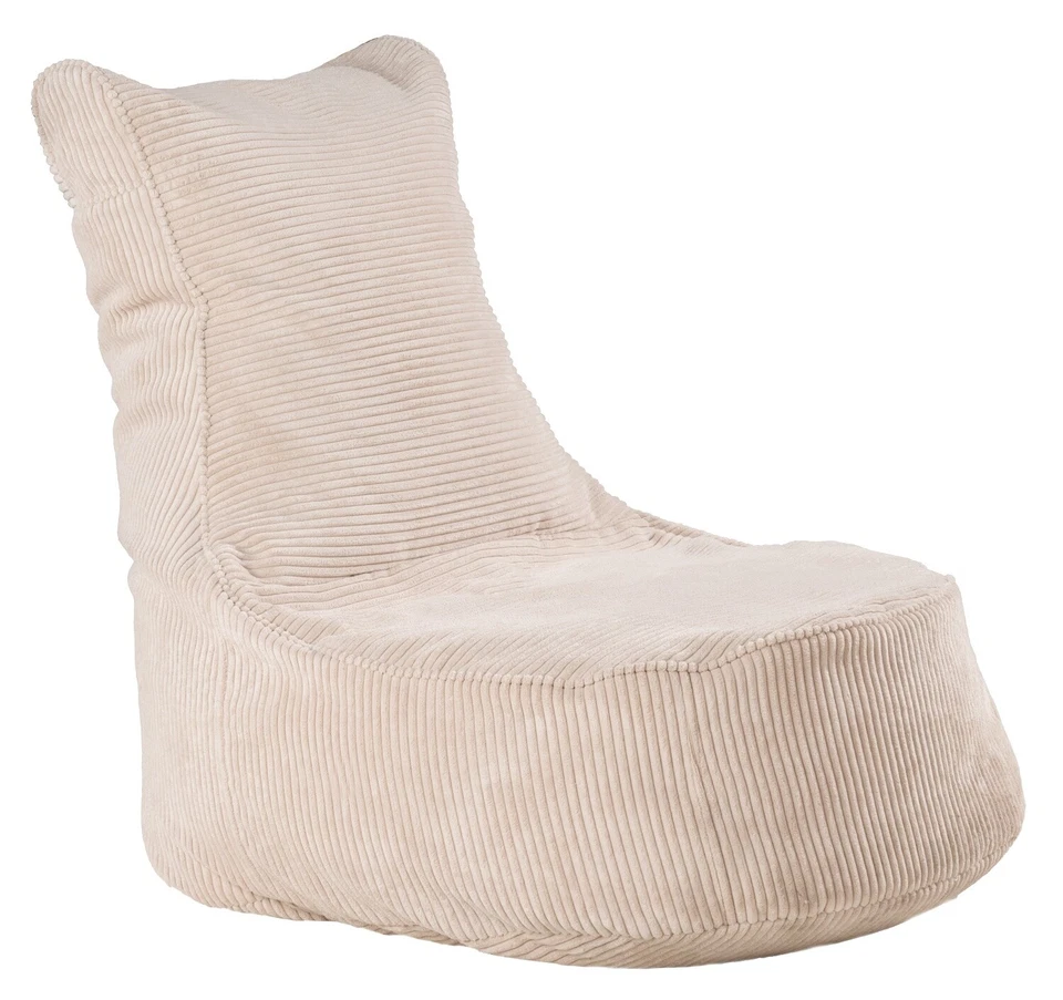 Sitzsack - Beige - Cordbezug - EPS-Styropor-Kügelchen - H 95 cm - mit Rückenlehn
