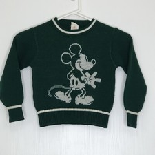 Vintage Mickey Mouse Sweater Boys Medium 5/6 May Knitting Disney Acrylic Knit