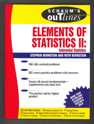 Schaum's Outlines 4 Statistics Books - Elements of Statistics I & II, Stats 3 ed - Imagen 6 de 9