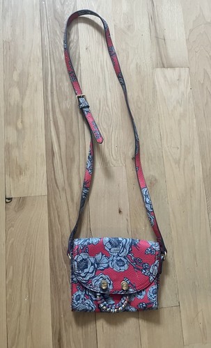 Foley And Corinna Blake Mini Floral Red Blue Vegan Leather Crossbody