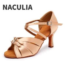 Latin Dance Shoes Women Modern Tango Shoes Salsa Sandals Practice High Heels