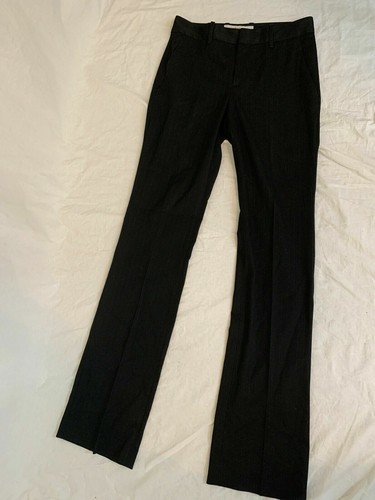 Zara Da Donna Tinta Unita Nero a Righe Pin Gamba Dritta Pantaloni Abito Vita  Alta 4 piccoli | eBay