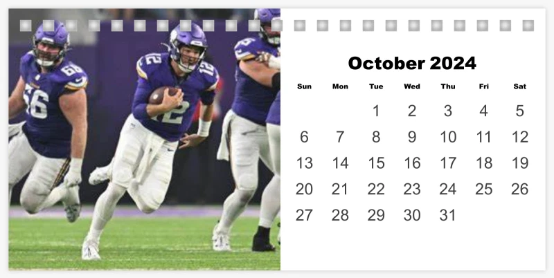2024 Custom calendar Minnesota Vikings team desk top calendar Justin  Jefferson | eBay