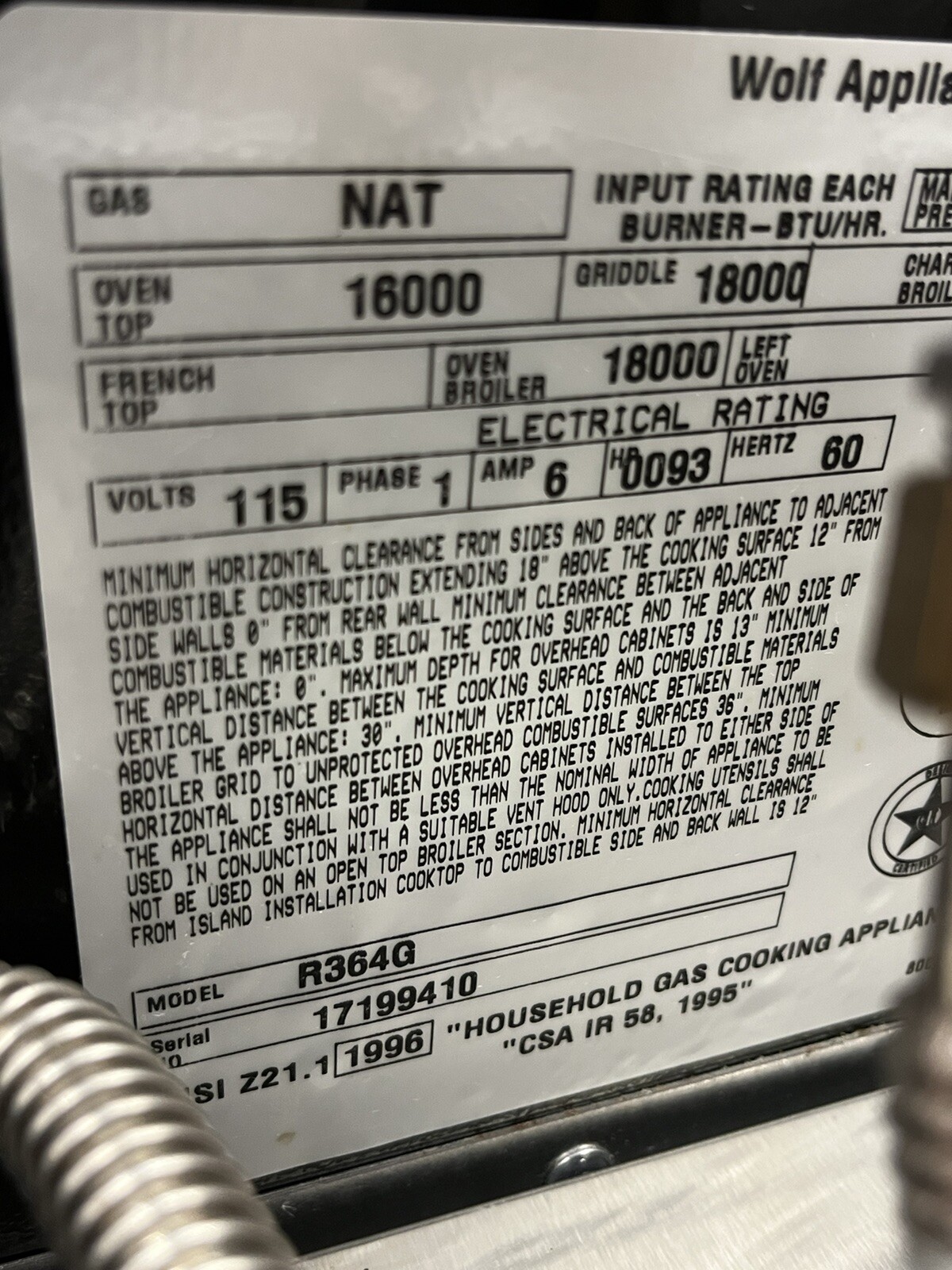 Wolf Gas Range R364G (Used) 4 Burner + Griddle with Riser/Shelf eBay