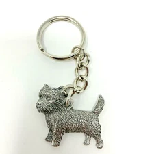 Cairn Terrier PEWTER Dog 3D Keychain Key Chain Ring Fob GG Harris