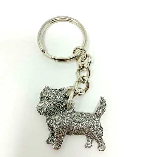Cairn Terrier PEWTER Dog 3D Keychain Key Chain Ring Fob GG Harris