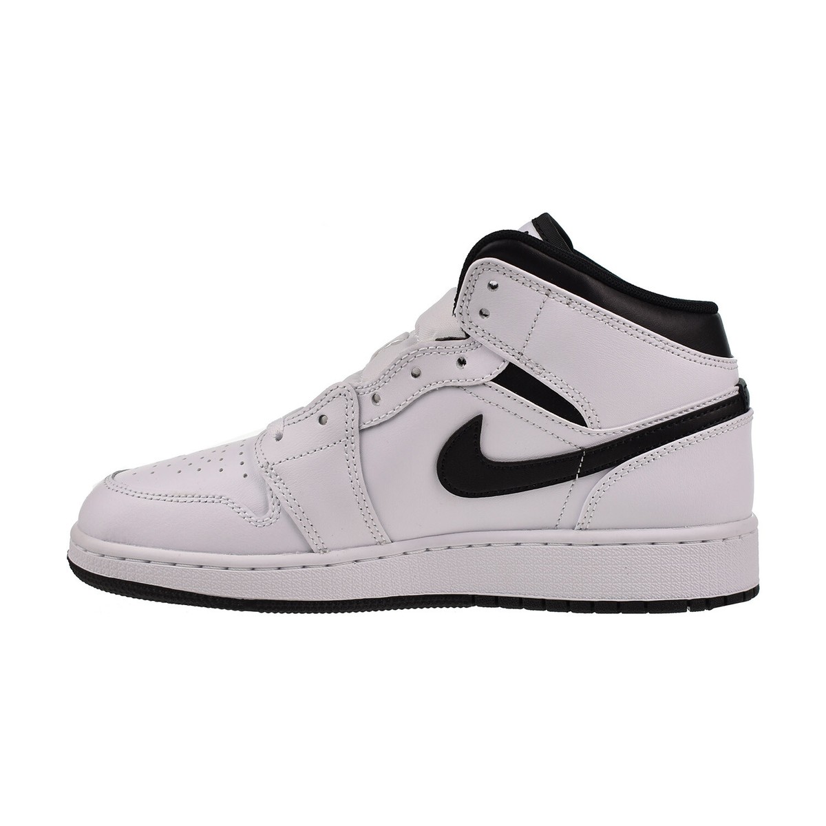 Air Jordan 1 Mid (GS) Big Kids' Shoes Black-White DQ8423-132