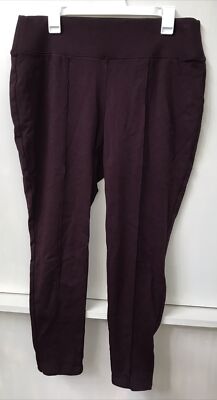 Nine West Seamed Tummy Control Ponte Knit Legging Pants Women Wine Stretch  XL