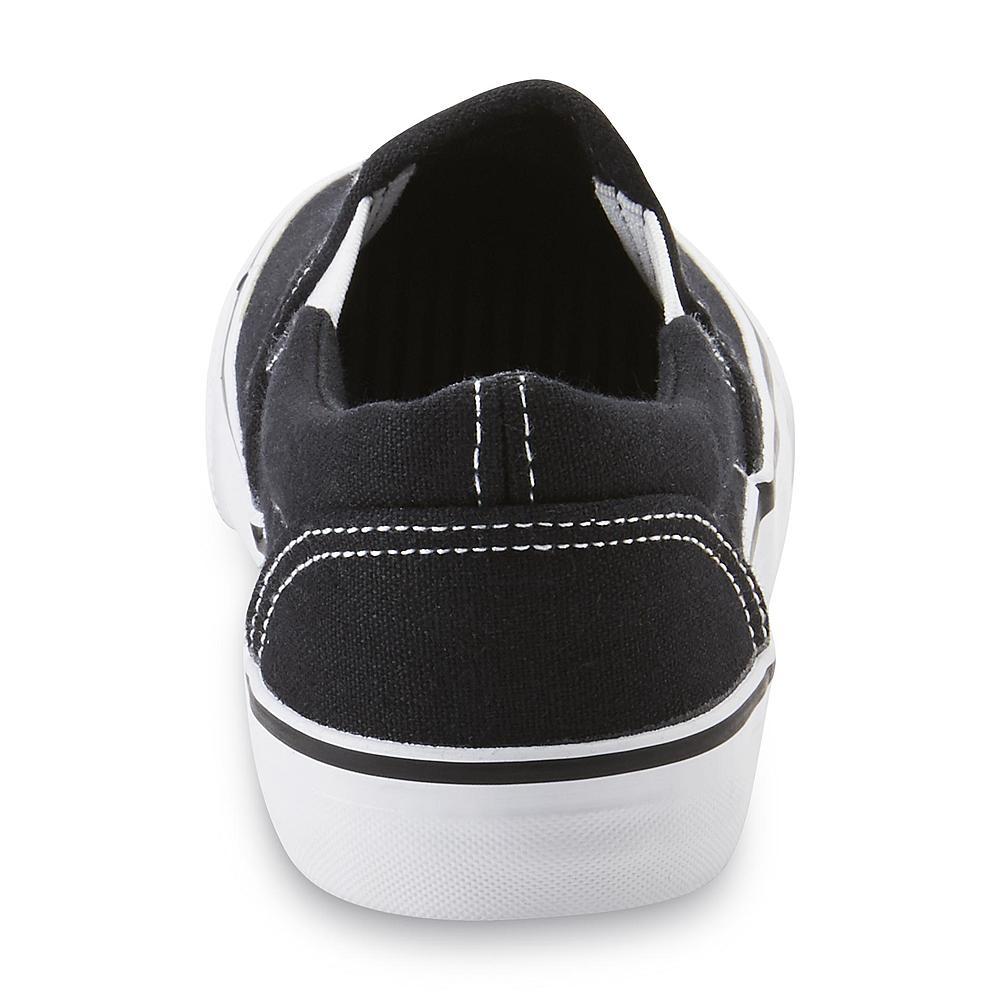 Joe Boxer Toddler / Youth Unisex Replay Black Canvas Deck Slip-On Shoes image 3